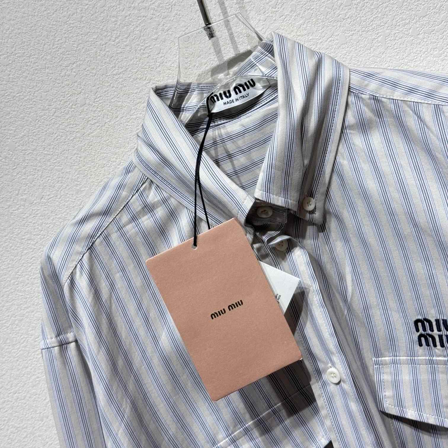 Miu Miu Striped Cotton Shirt - DesignerGu