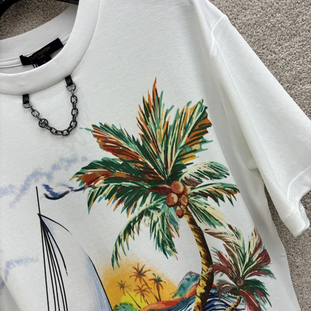 Louis Vuitton Sunset Sailboat T-Shirt   - DesignerGu