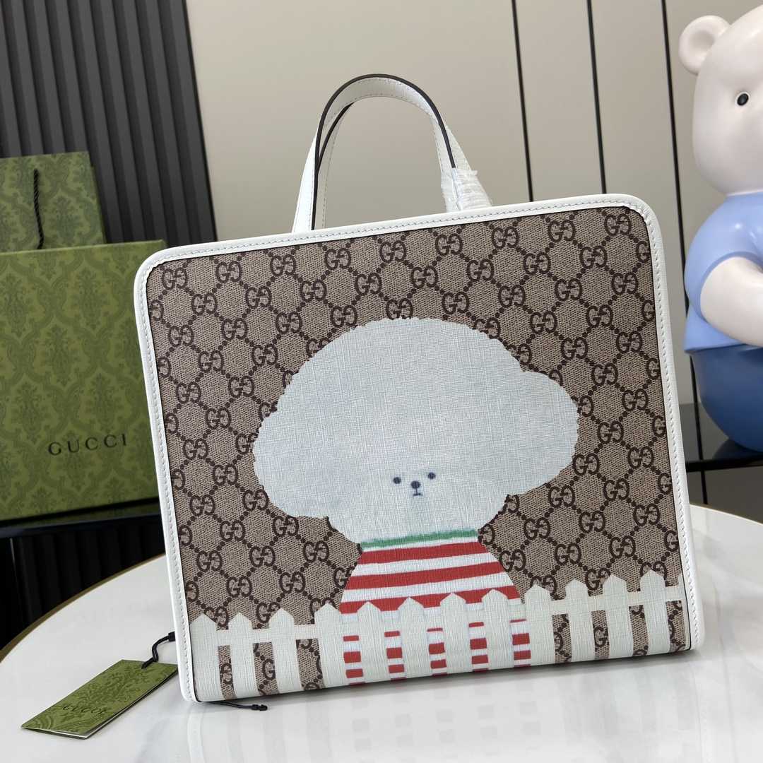 Gucci Children's Dog Print Tote Bag - DesignerGu