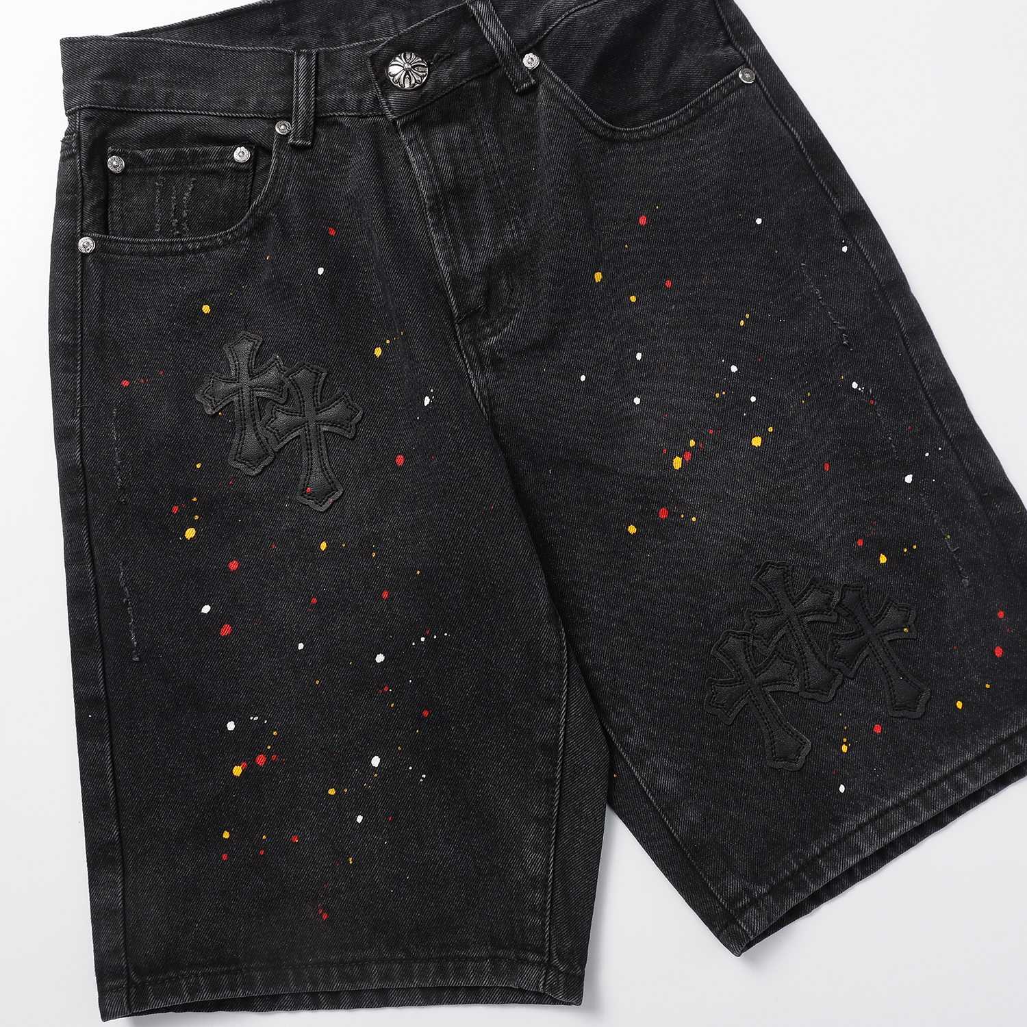 Chrome Hearts Cross Patch Denim Shorts - DesignerGu