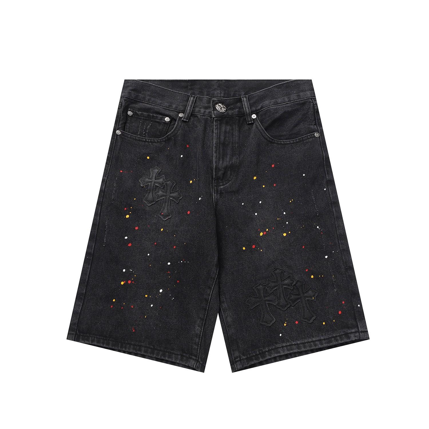 Chrome Hearts Cross Patch Denim Shorts - DesignerGu