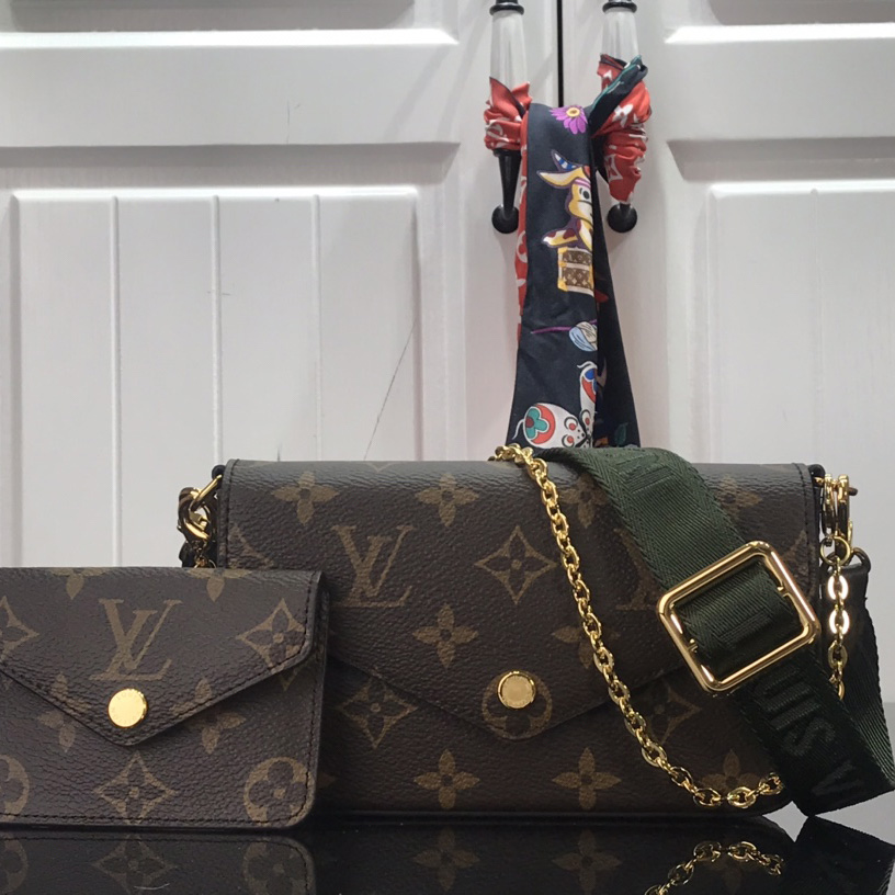 Louis Vuitton Monogram Mini Felicie Multi Bag （ 17-9.5-6.5 cm）  M80091 - DesignerGu