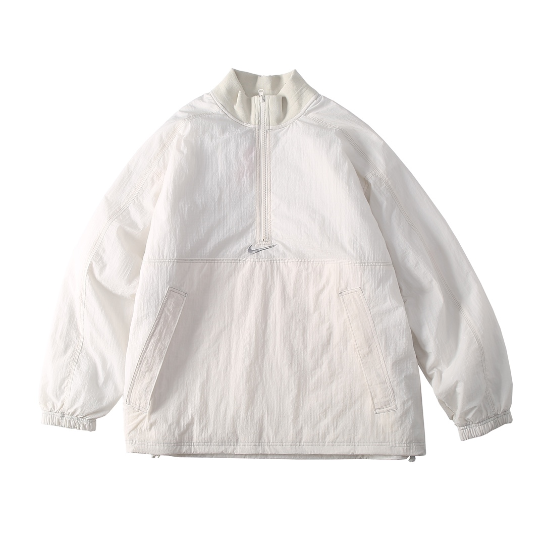 Supreme x Nike Ripstop White Half-Zip Jacket  - DesignerGu