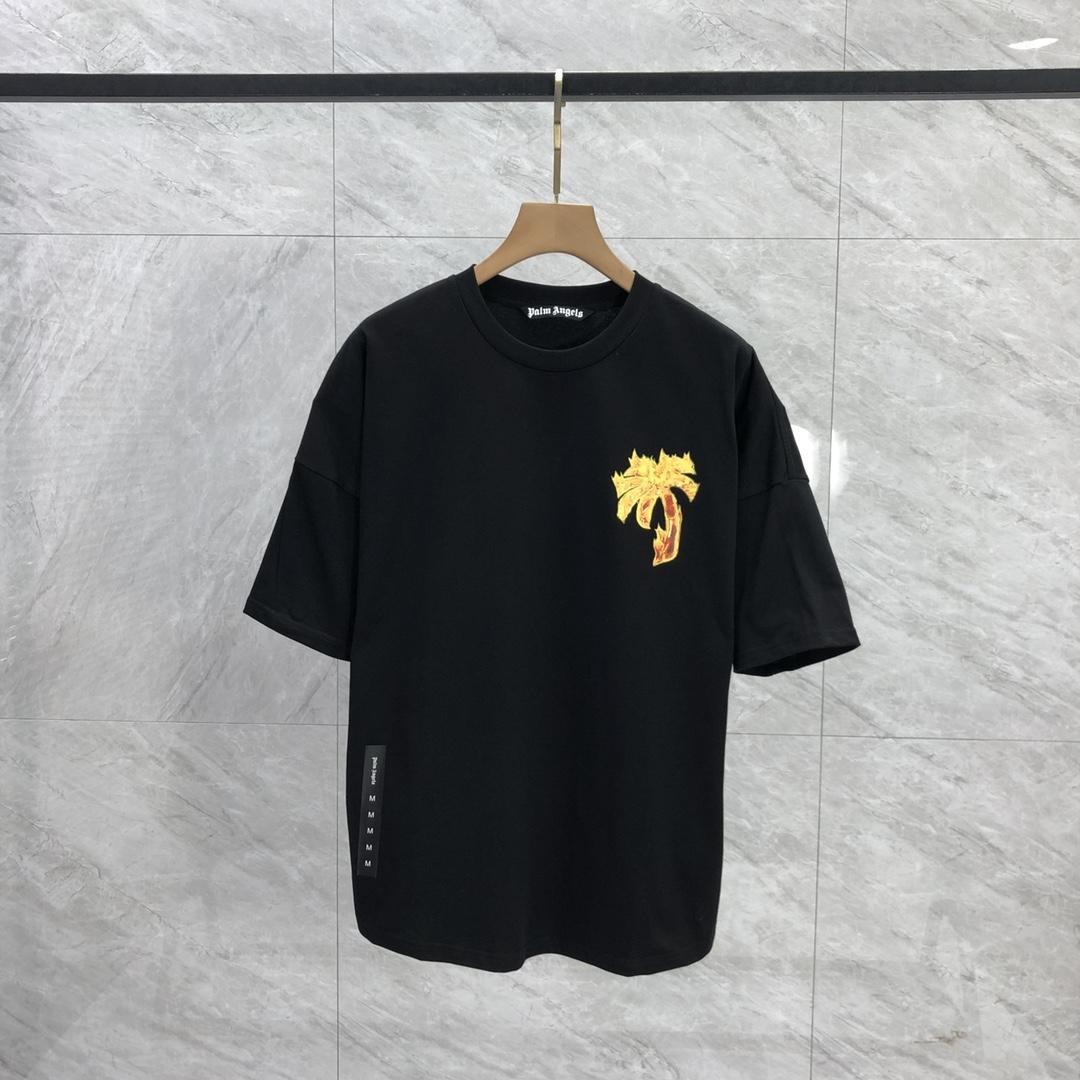 Palm Angels Burning Palm T-Shirt - DesignerGu