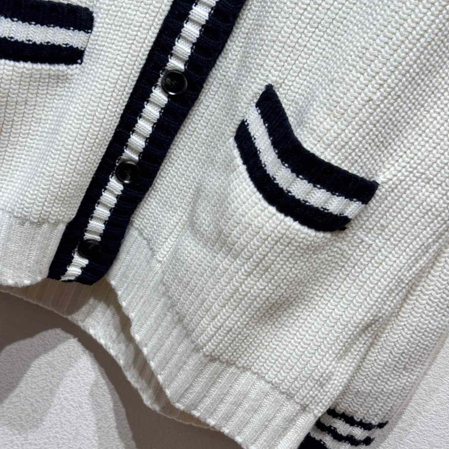 Miu Miu stripe-detail V-neck Cardigan - DesignerGu