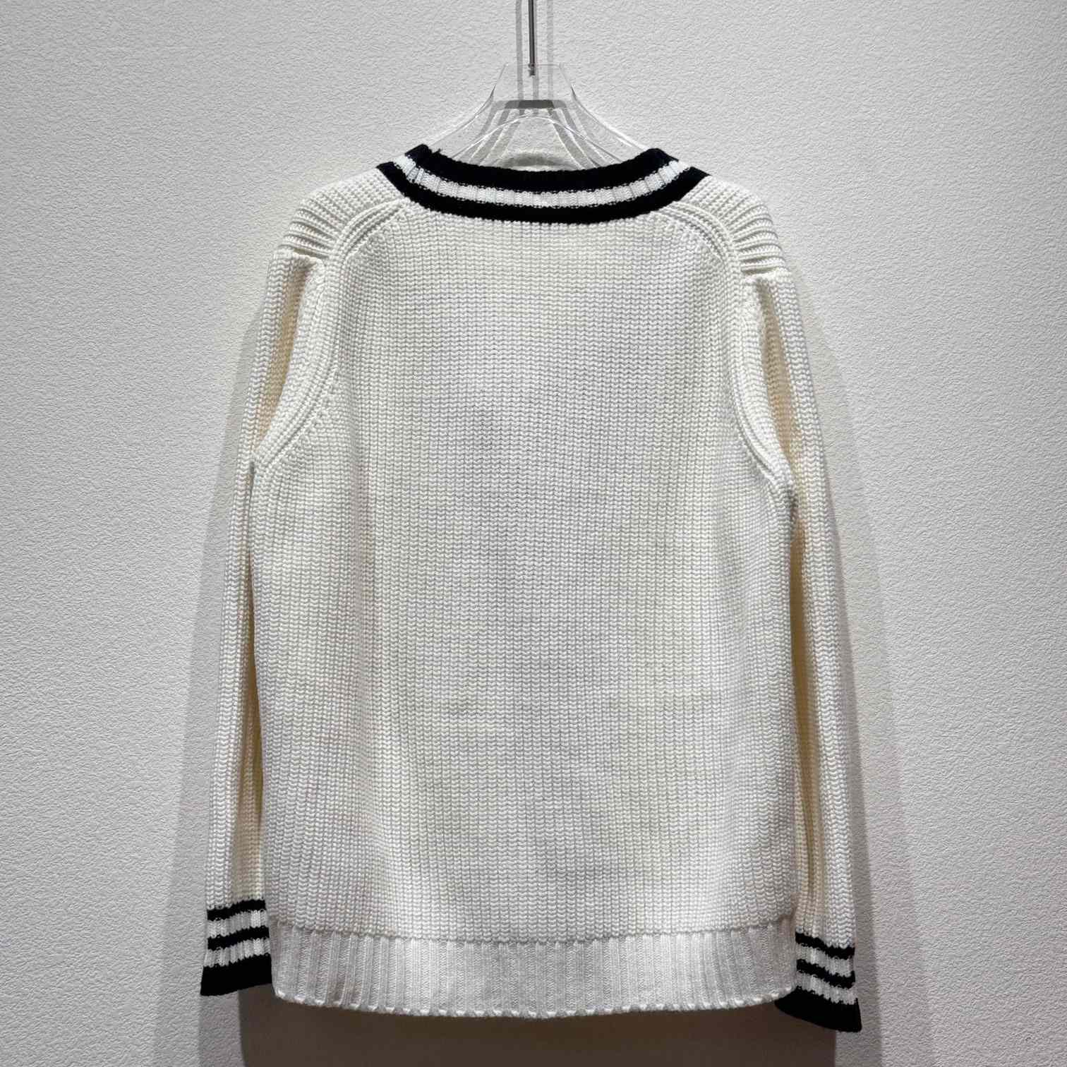 Miu Miu stripe-detail V-neck Cardigan - DesignerGu