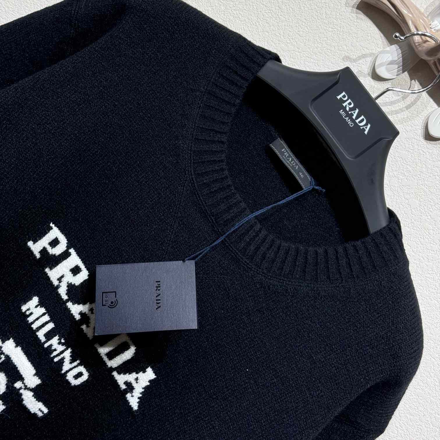 Prada Cashmere And Wool Prada Logo Crew-neck Sweater - DesignerGu