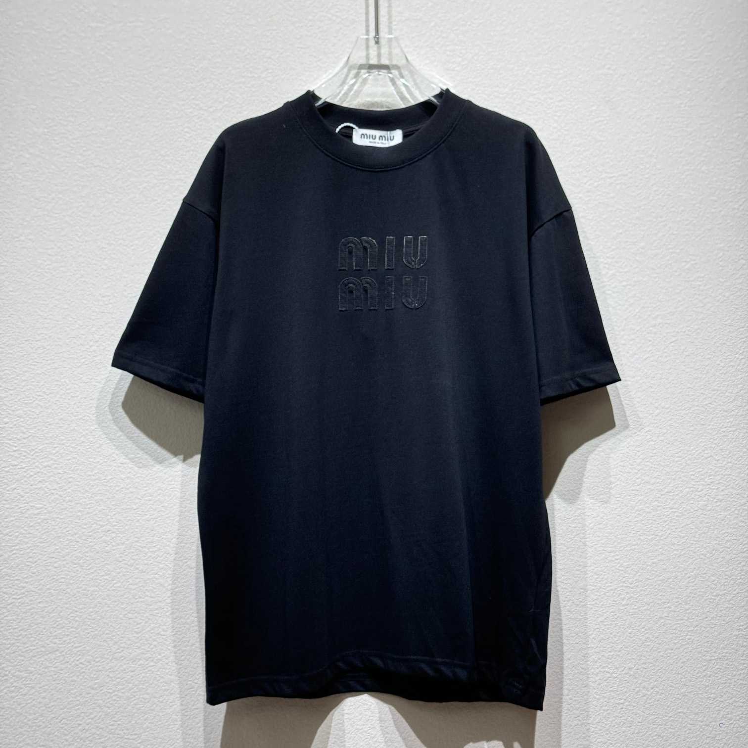 Miu Miu Logo Cotton T-shirt - DesignerGu