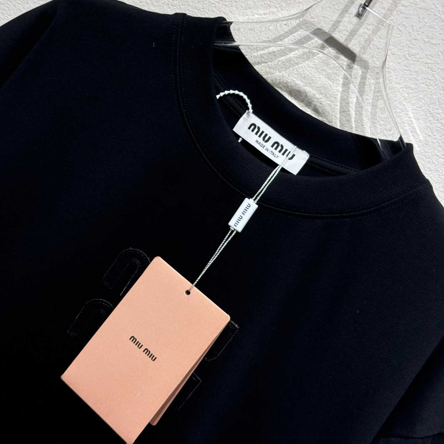 Miu Miu Logo Cotton T-shirt - DesignerGu