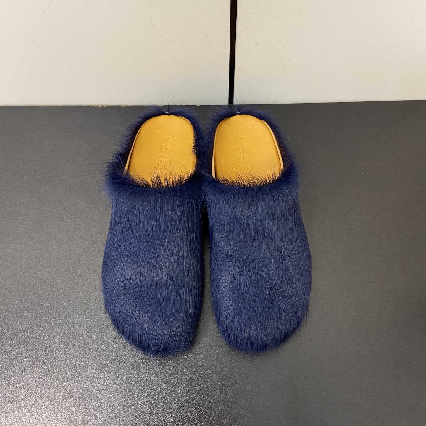 Marni Fussbet Sabot Calf-hair Slippers  - DesignerGu