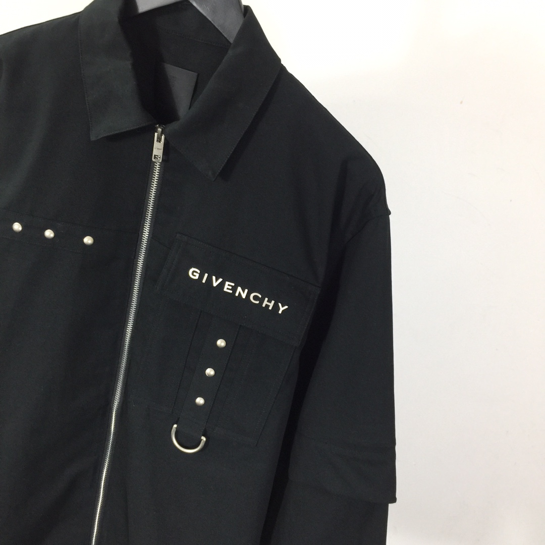 Givenchy Zip-up Cotton Shirt - DesignerGu