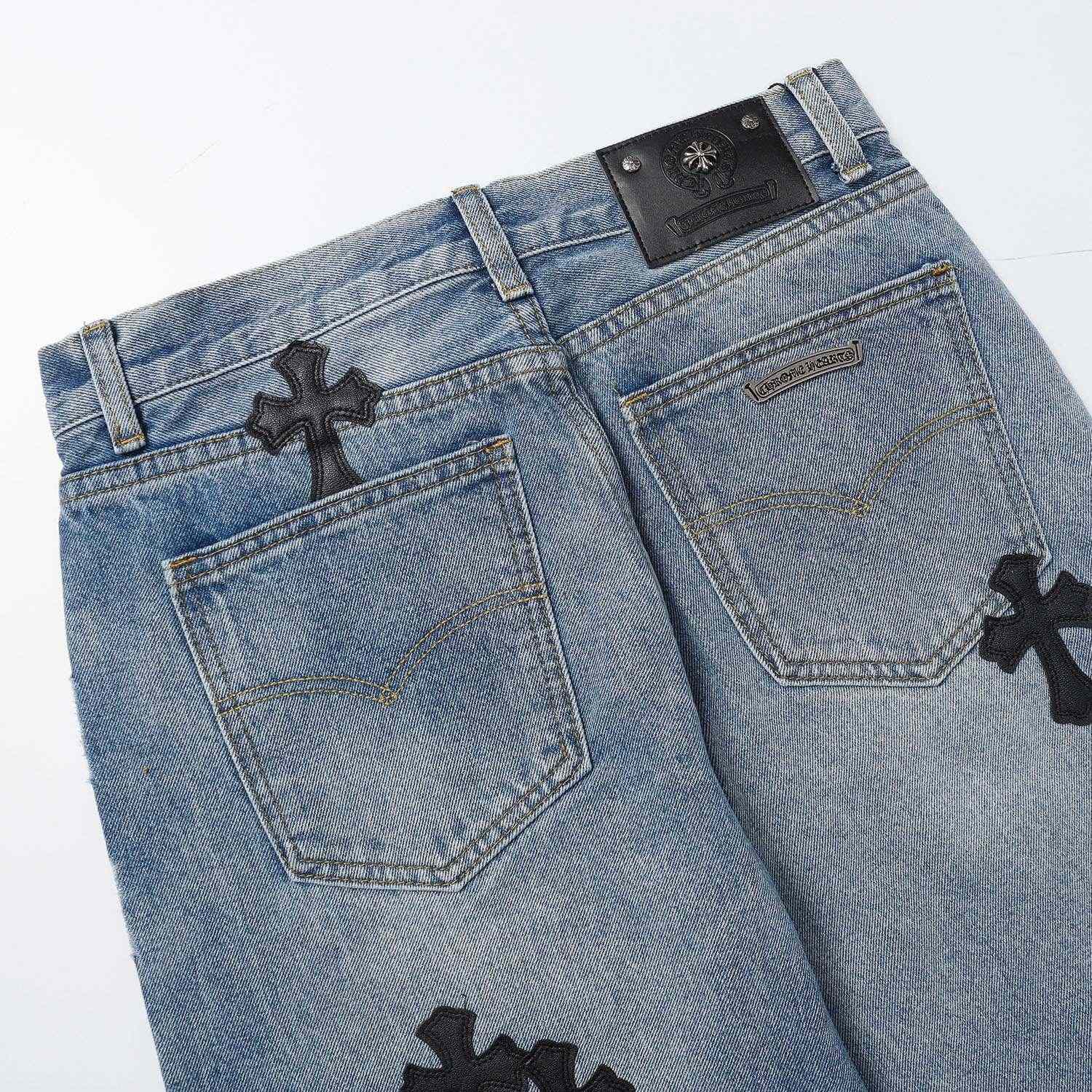 Chrome Hearts Cross Patch Denim Shorts - DesignerGu