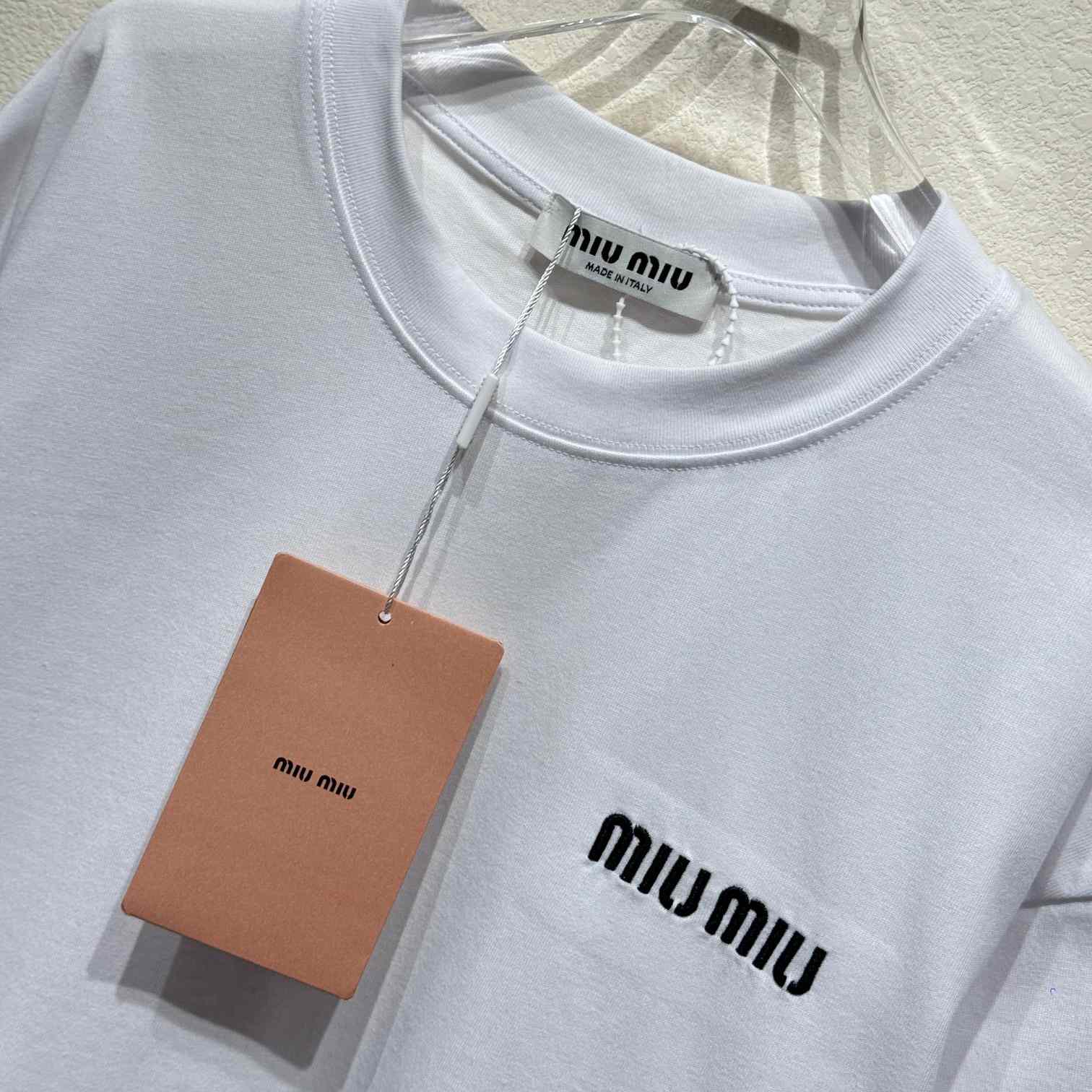 Miu Miu Logo Cotton T-shirt - DesignerGu