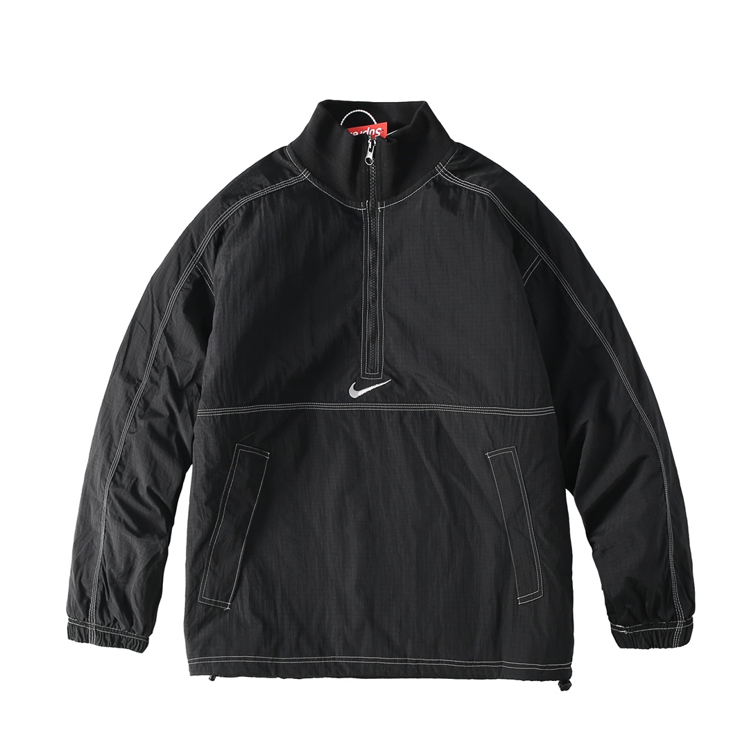 Supreme x Nike Ripstop Black Half-Zip Jacket  - DesignerGu