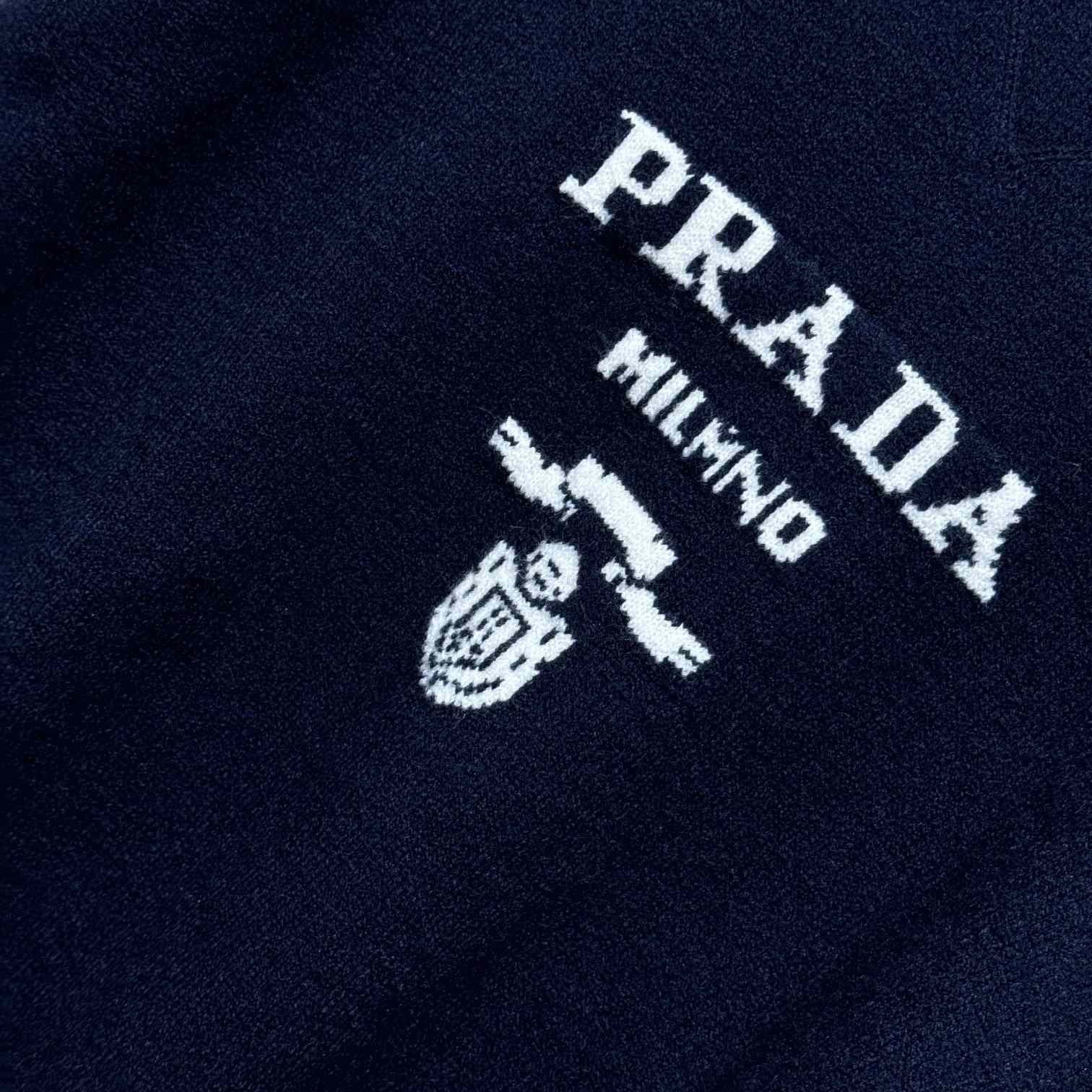 Prada Cashmere And Wool Prada Logo Crew-neck Sweater - DesignerGu