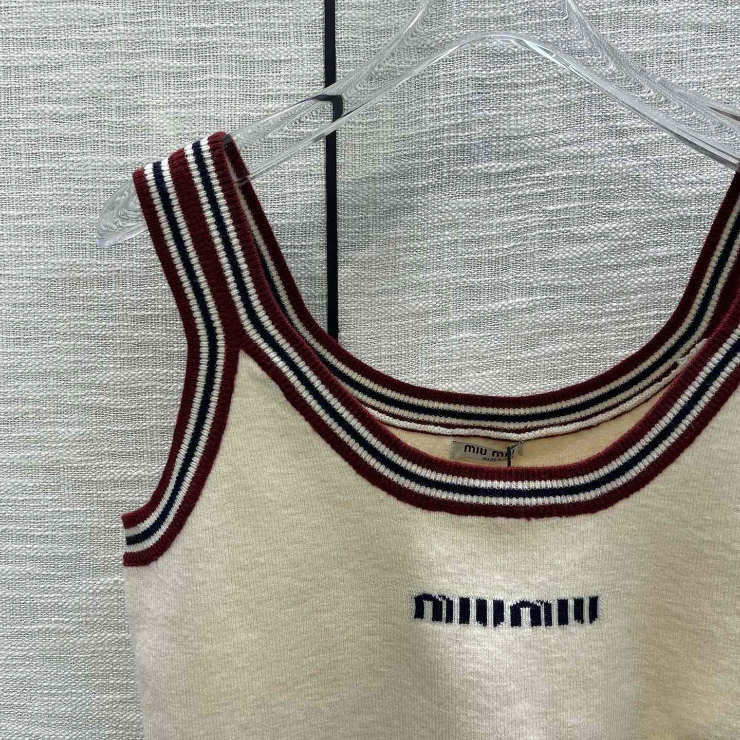 Miu Miu Stripe-trim Cashmere Cropped Top & Miniskirt - DesignerGu