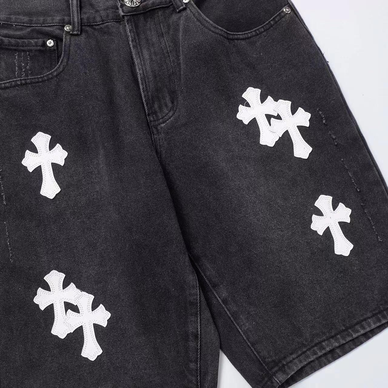 Chrome Hearts Cross Patch Denim Shorts - DesignerGu