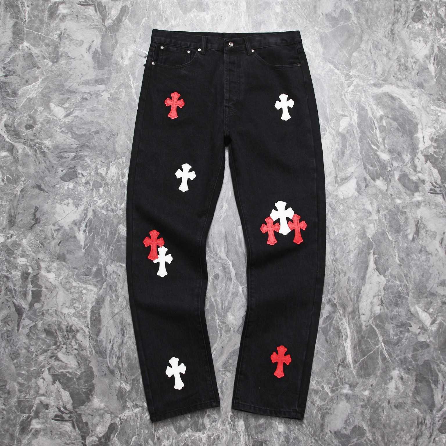 Chrome Heart Cross Patch Denim Jeans - DesignerGu