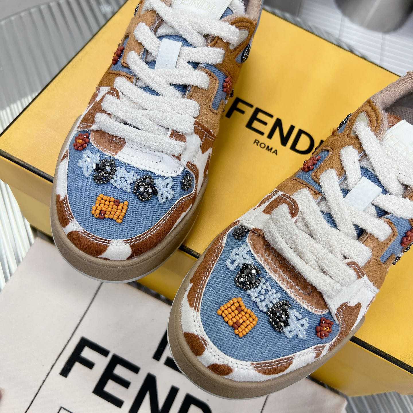 Fendi Match 'Cow Print Denim' - DesignerGu