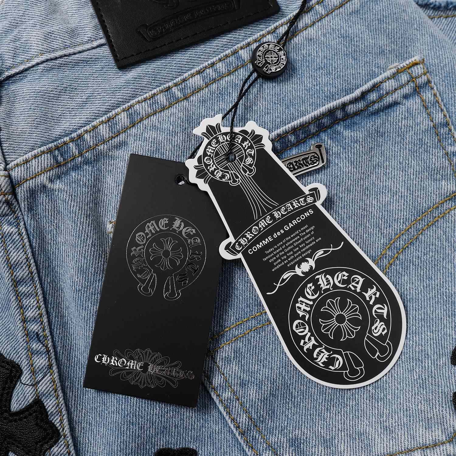 Chrome Hearts Cross Patch Denim Shorts - DesignerGu