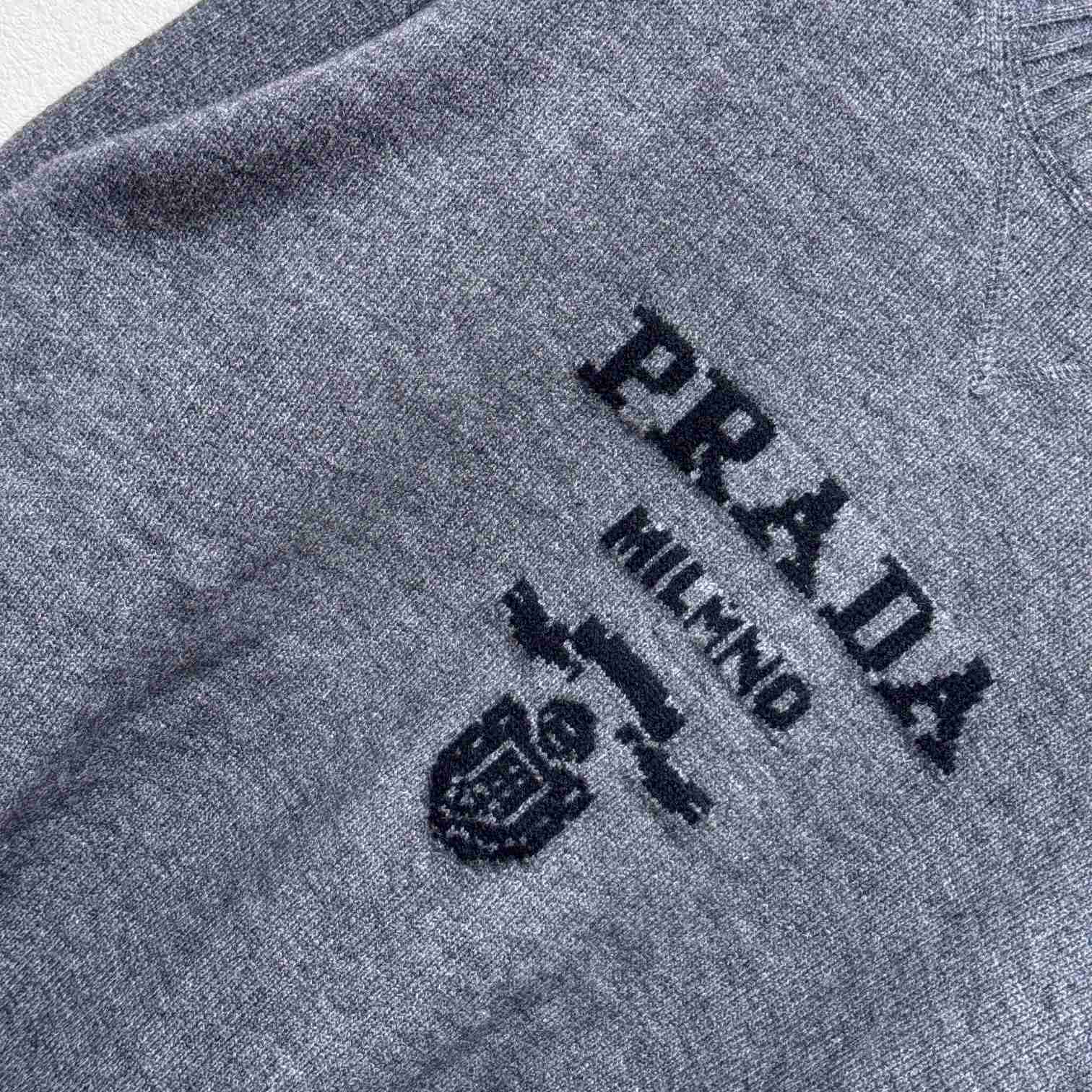 Prada Cashmere And Wool Prada Logo Crew-neck Sweater - DesignerGu