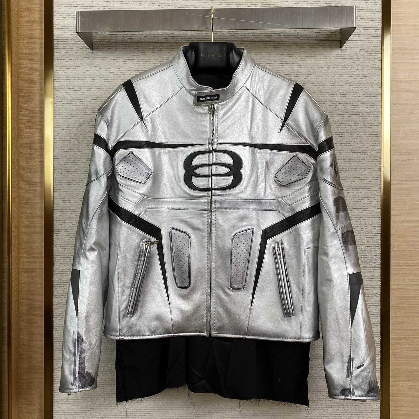 Balenciaga Unity Sports Icon Racer Jacket In Silver - DesignerGu