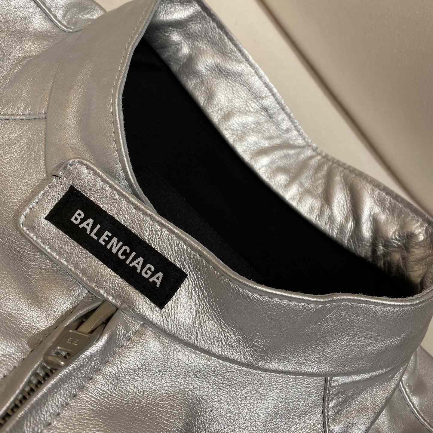 Balenciaga Unity Sports Icon Racer Jacket In Silver - DesignerGu