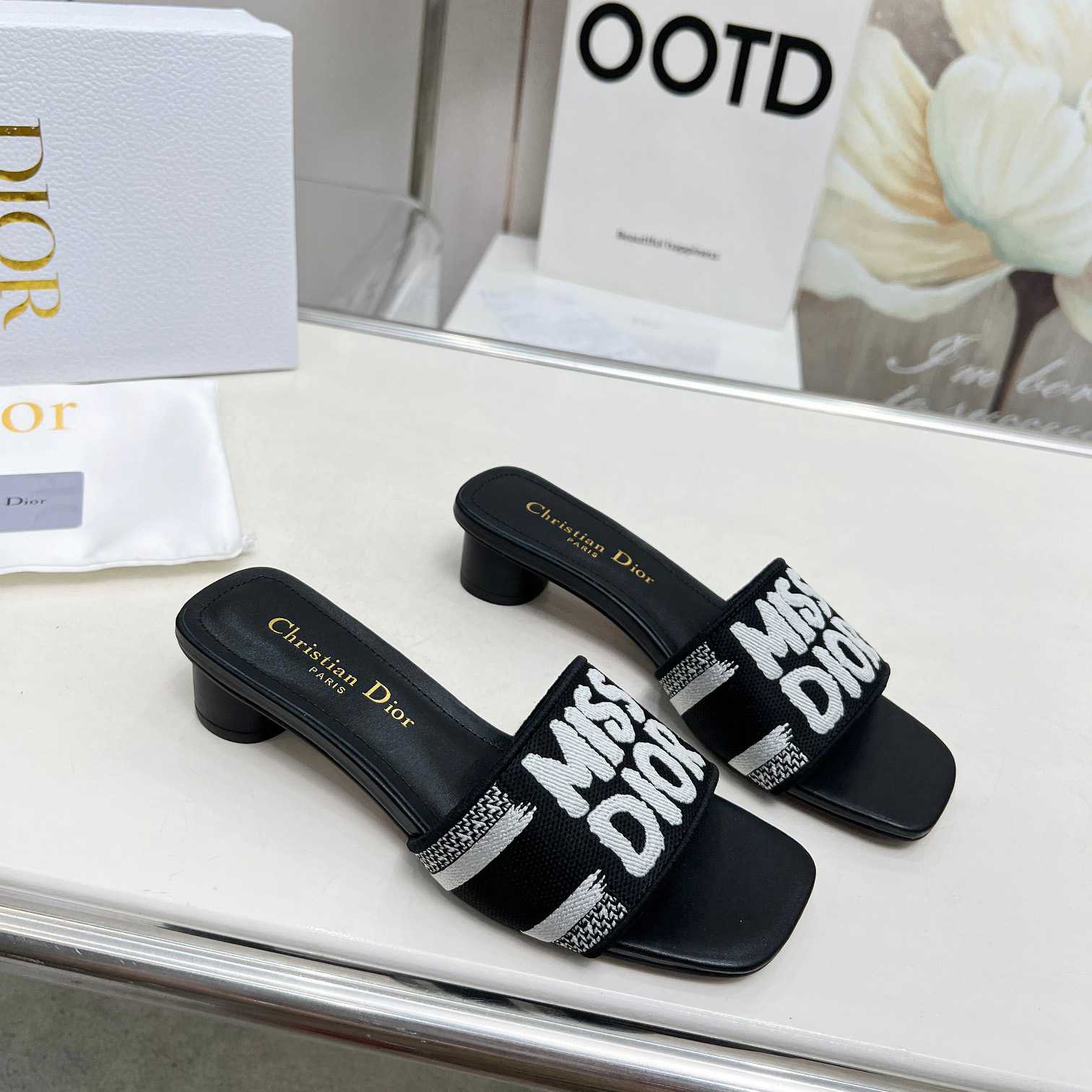 Dior Dway Heeled Slide - DesignerGu