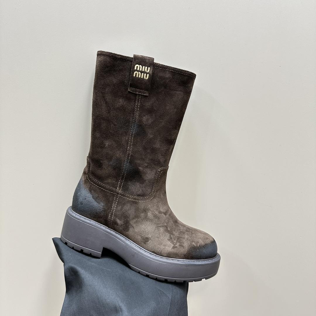 Miu Miu Suede Boots - DesignerGu