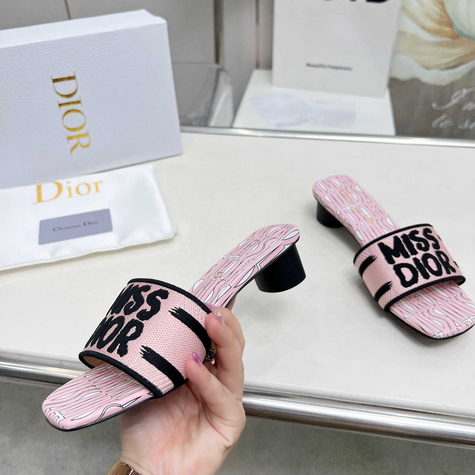 Dior Dway Heeled Slide - DesignerGu