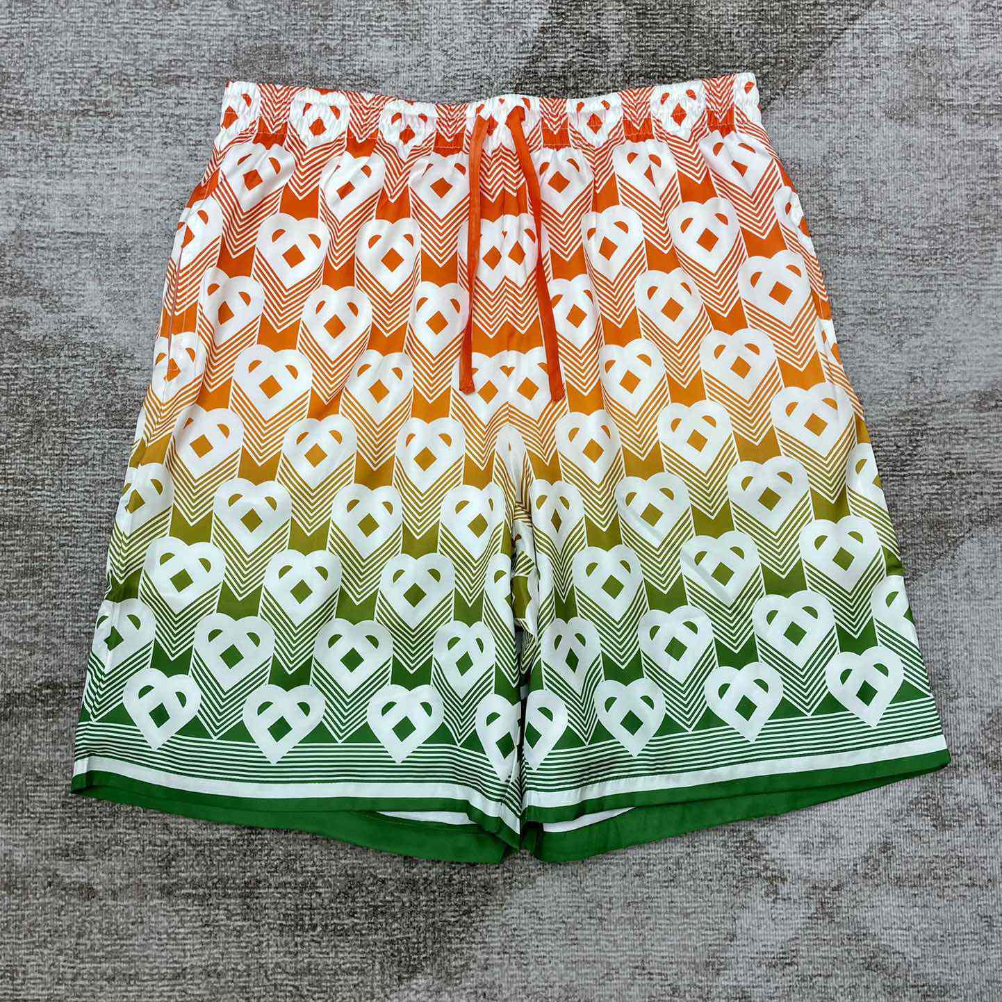 Casablanca Silk Shorts With Drawstring 'Heart Monogram Gradient'   CA3485 - DesignerGu