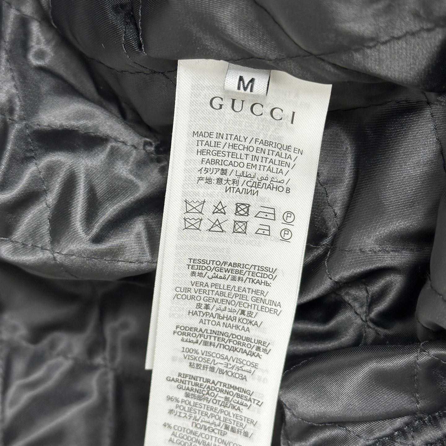 Gucci Embossed GG Leather Bomber Jacket  - DesignerGu