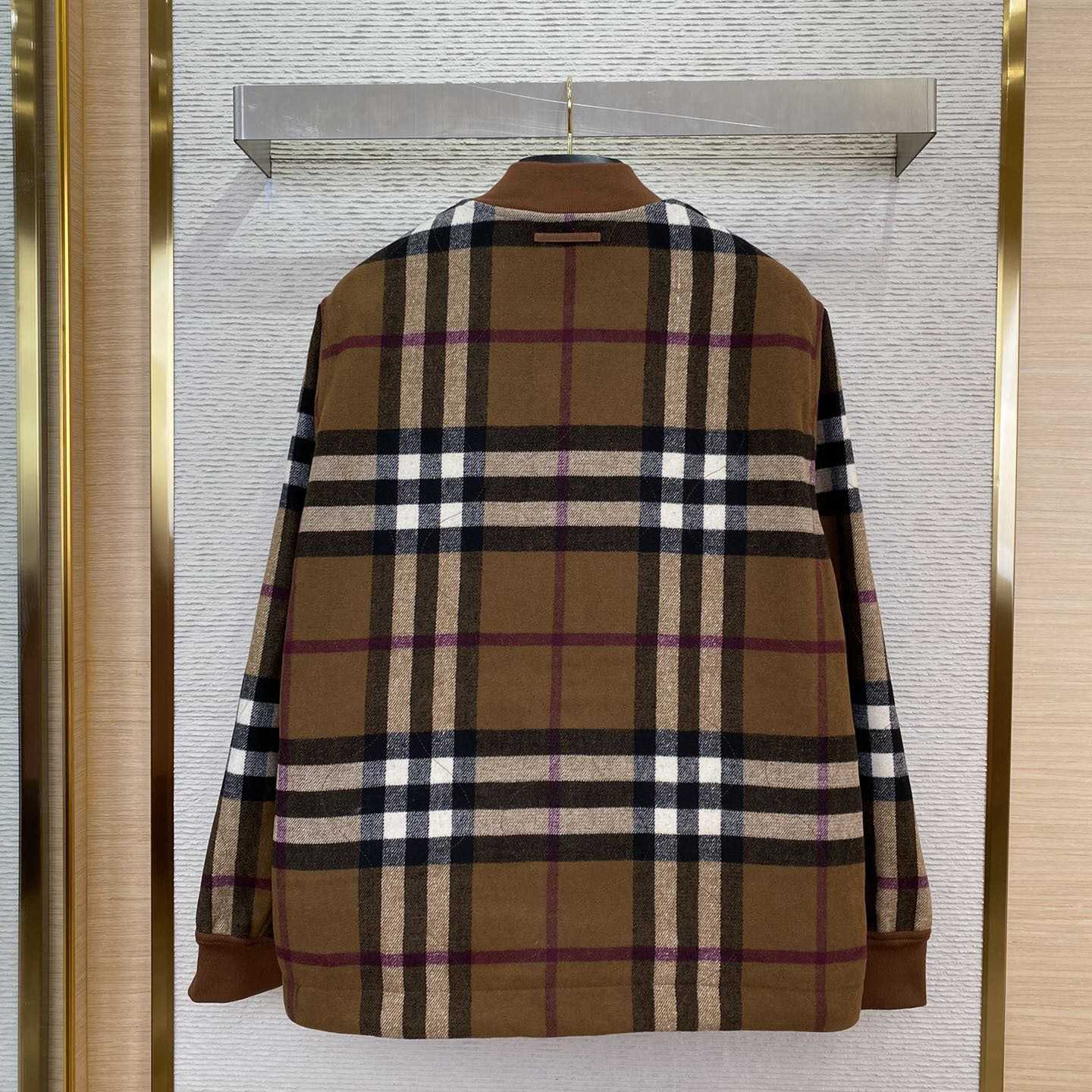 Burberry Check Wool Blend Bomber Jacket - DesignerGu