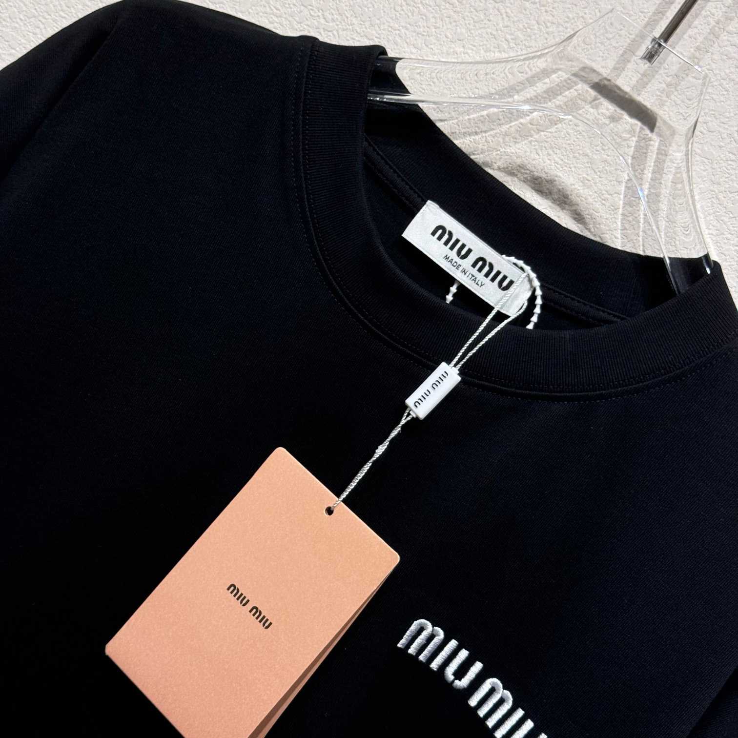 Miu Miu Logo Cotton T-shirt - DesignerGu