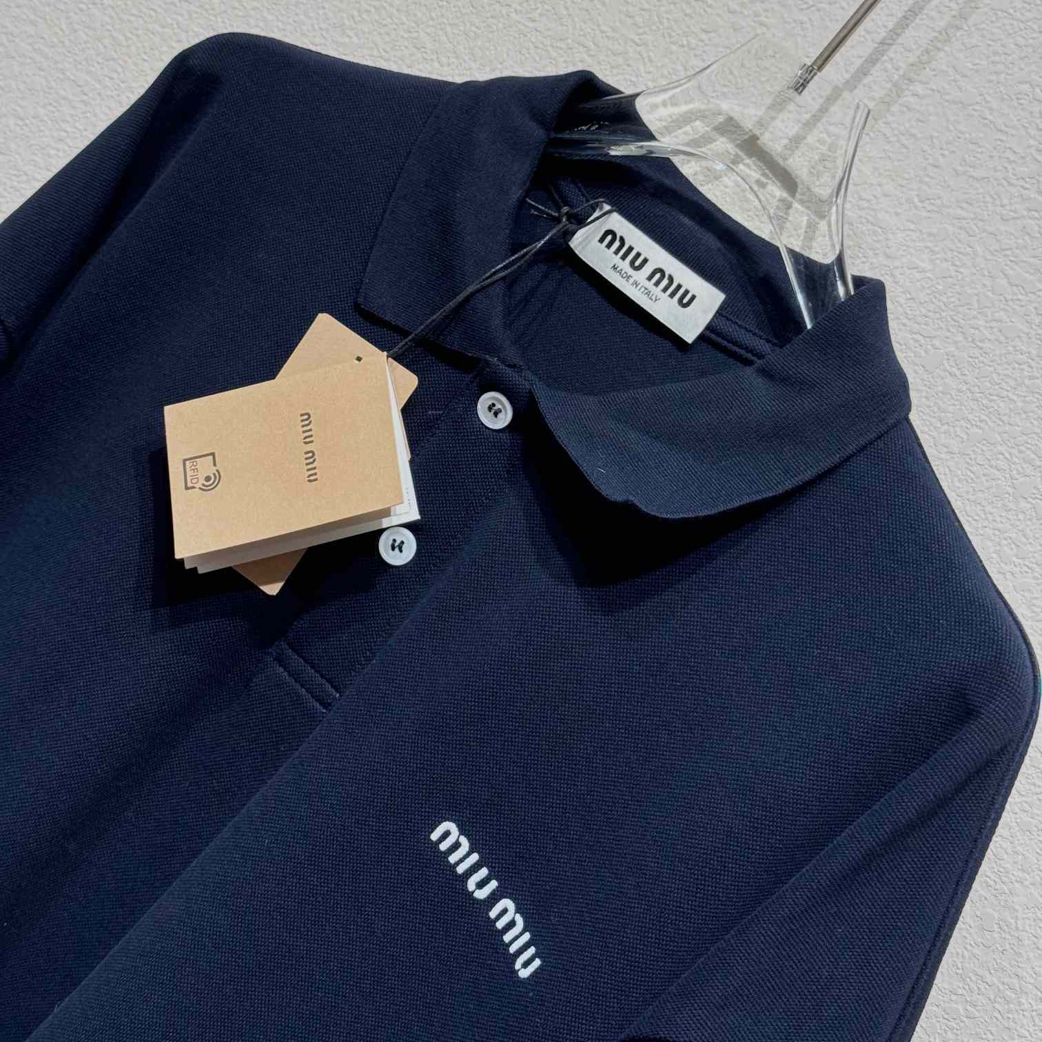 Miu Miu Cotton Piqué Polo Shirt - DesignerGu