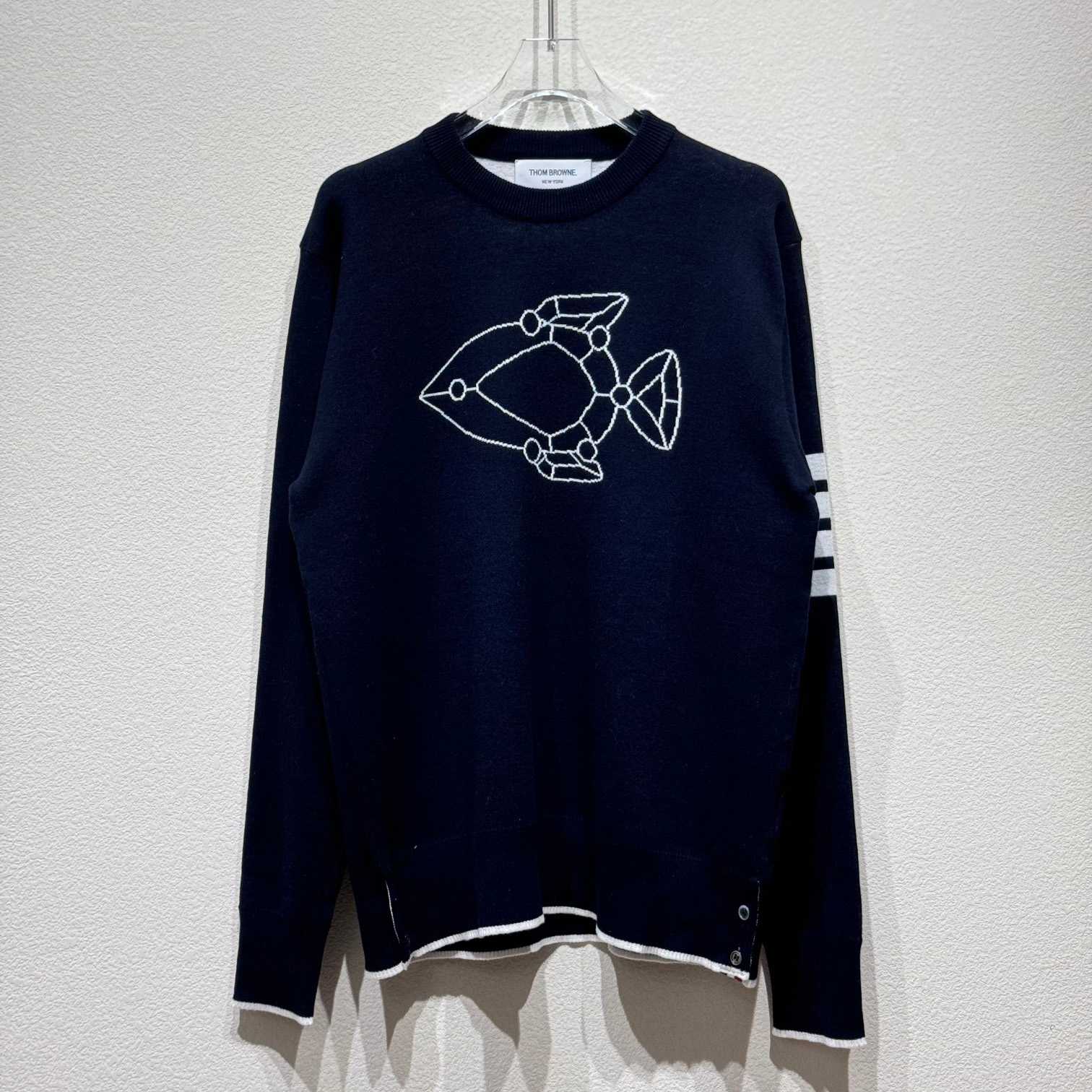 Thom Browne Fish Icon-Intarsia Sweater - DesignerGu