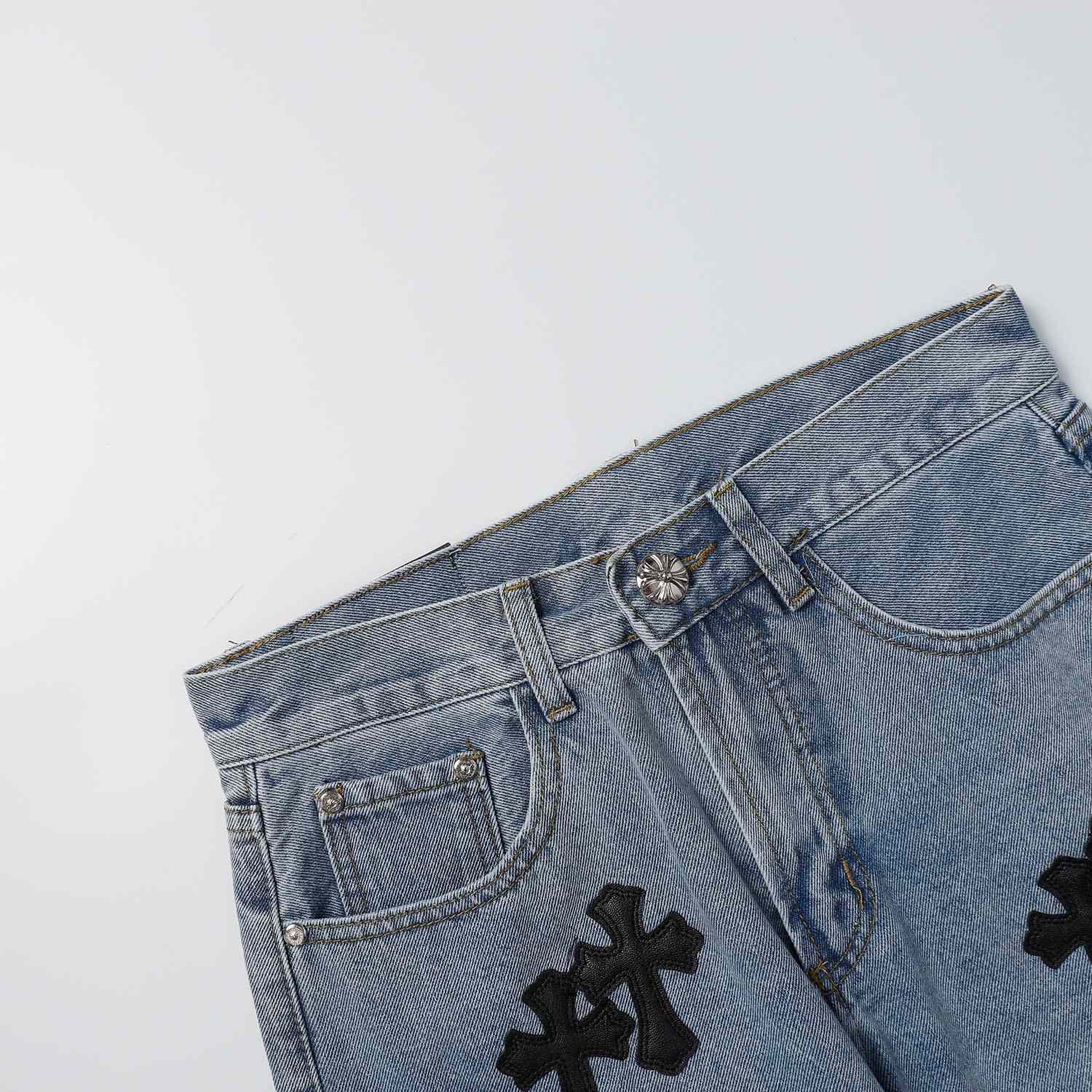 Chrome Hearts Cross Patch Denim Shorts - DesignerGu