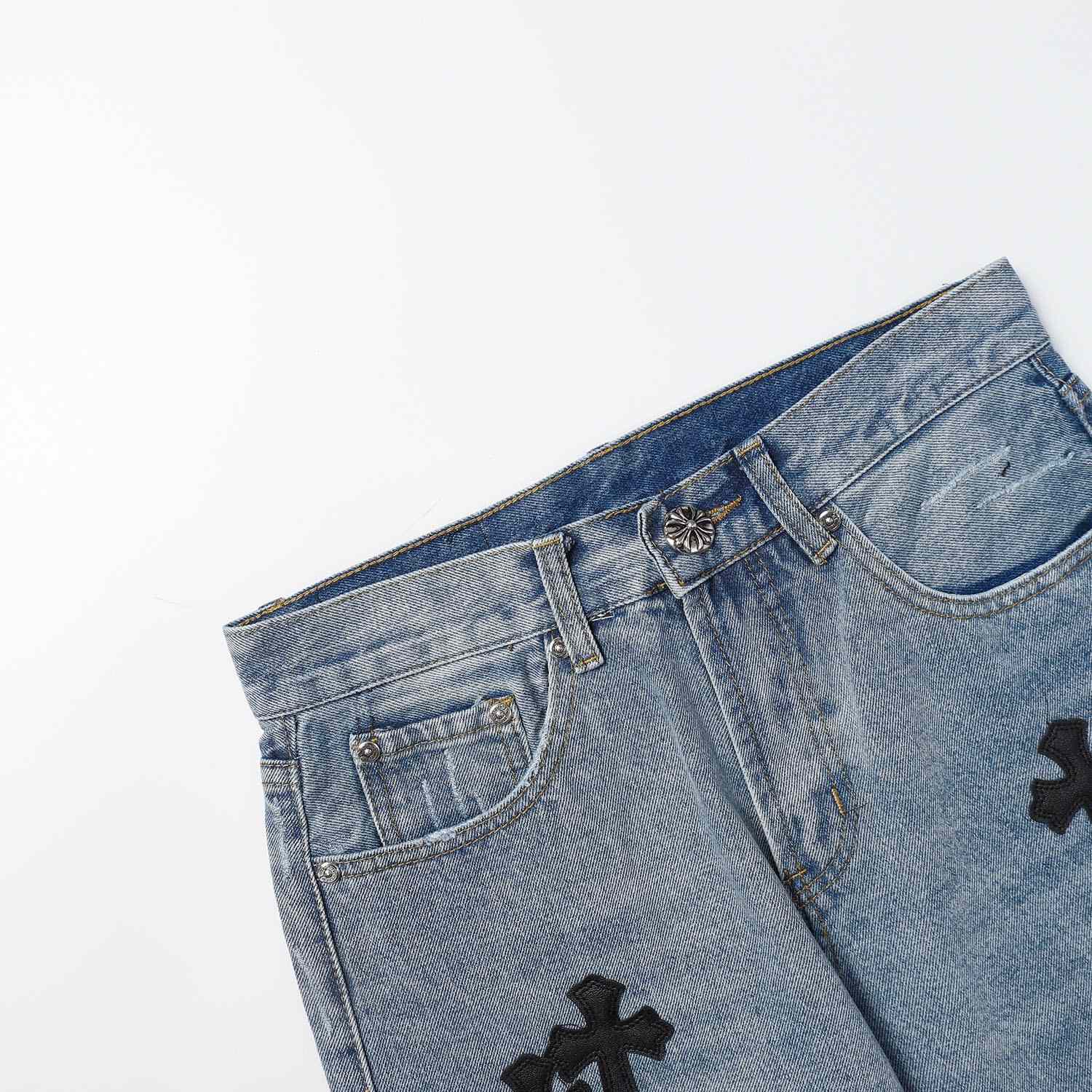 Chrome Hearts Cross Patch Denim Shorts - DesignerGu