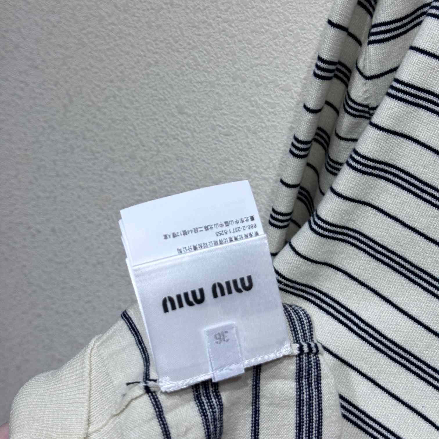 Miu Miu Logo-print Striped Polo Shirt - DesignerGu