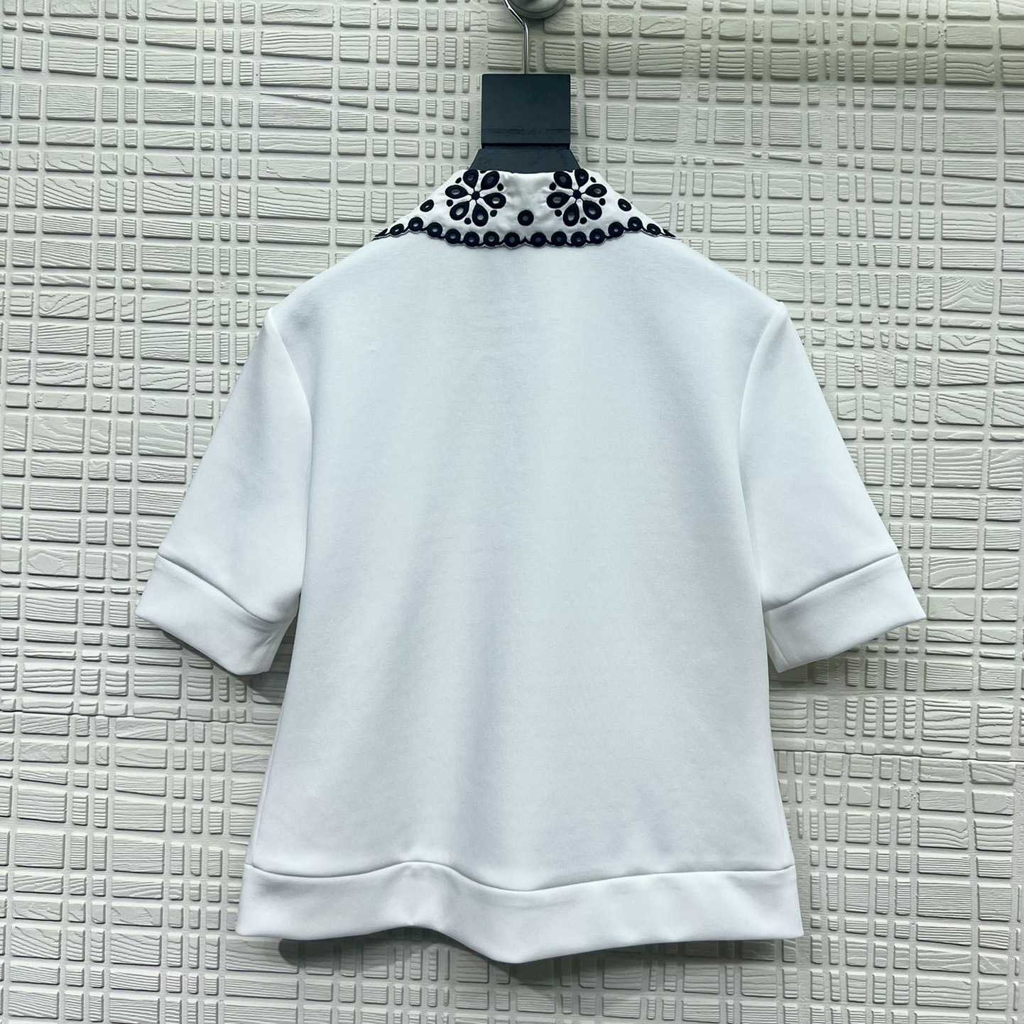 Louis Vuitton Broderie Collar Zip-Up Knit Top    1AGAG3 - DesignerGu