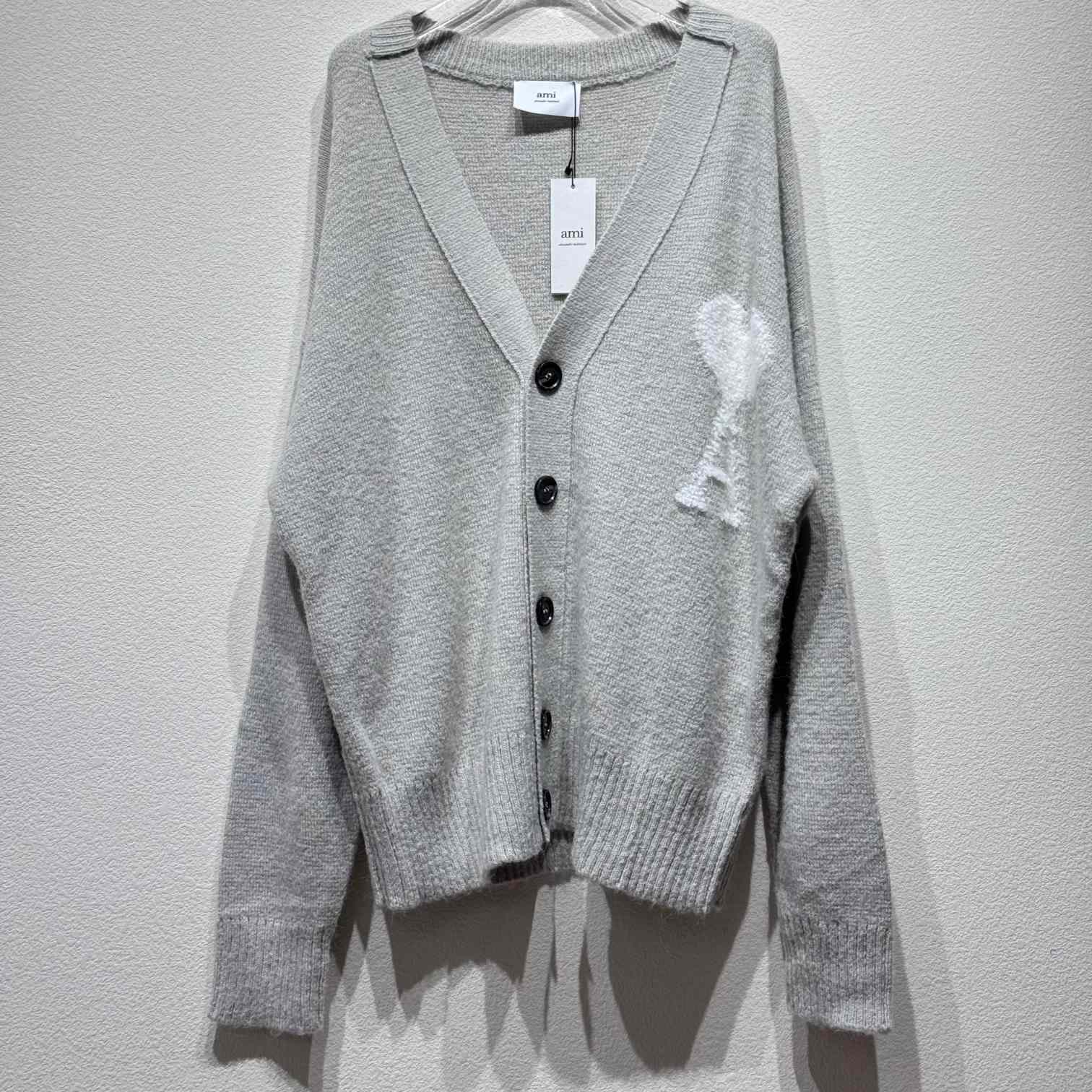 Ami Off-white Ami De Coeur Cardigan - DesignerGu