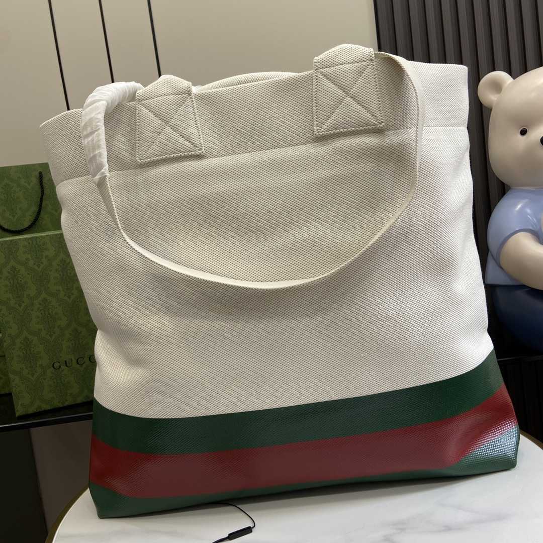 Gucci Canvas Tote Bag With Embossed Detail  （48-48-17cm） - DesignerGu