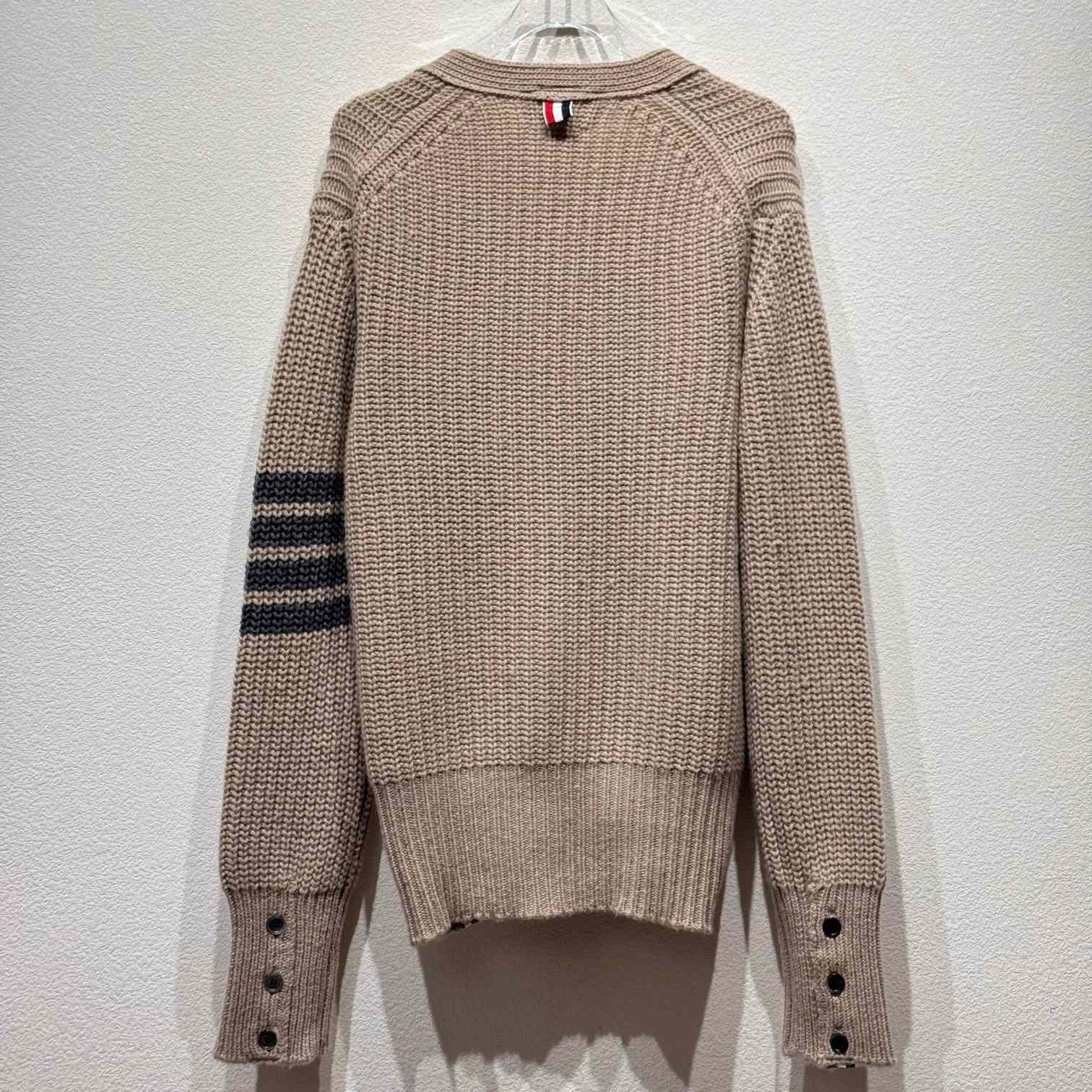 Thom Browne 4-Bar Oversize Wool Cardigan - DesignerGu