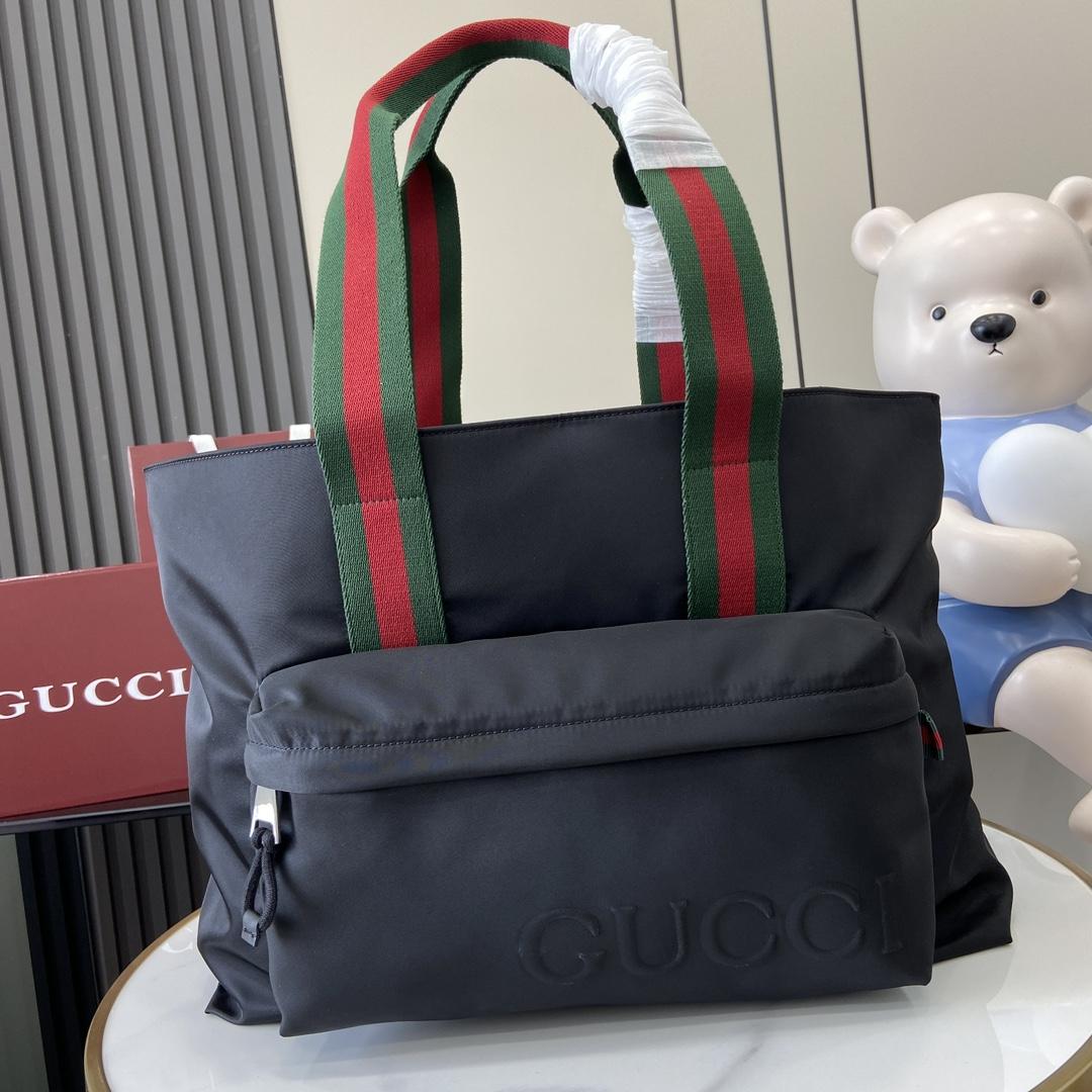 Gucci Large Tote Bag With Gucci Logo - DesignerGu