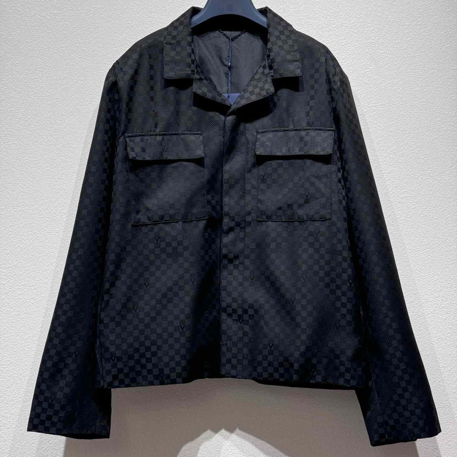 Louis Vuitton Damier Open Collar Wool Overshirt   1AFVND - DesignerGu