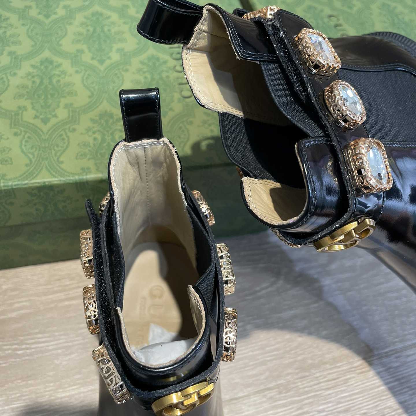 Gucci Crystal Belt 60mm Ankle Boot - DesignerGu