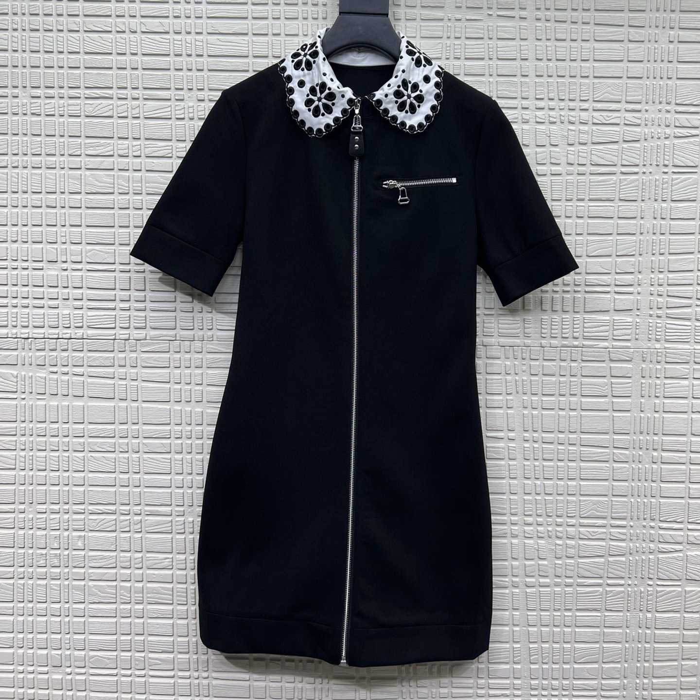 Louis Vuitton Broderie Collar Zip-Up Knit Dress   1AGAGR - DesignerGu