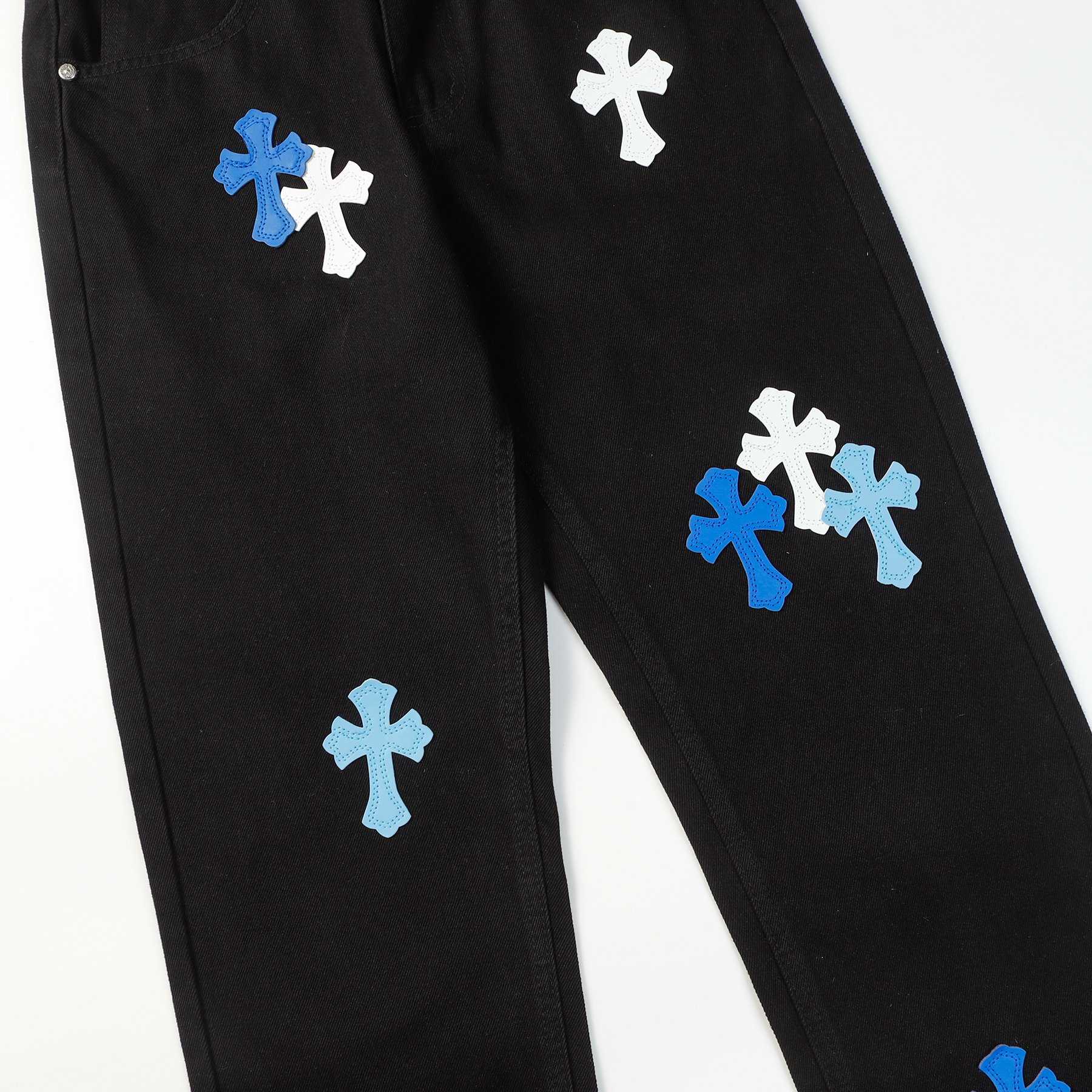 Chrome Heart Cross Patch Jeans - DesignerGu