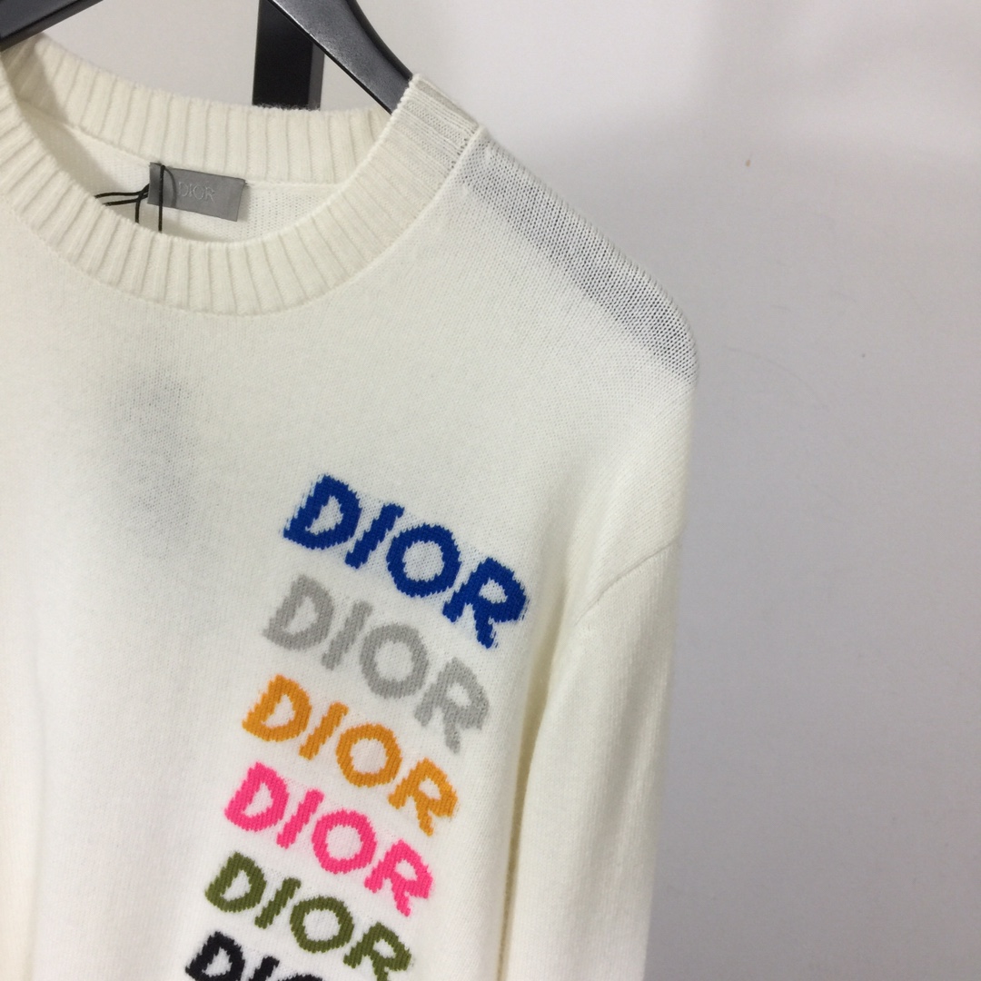 Dior Wool and Cashmere Intarsia Sweater - DesignerGu