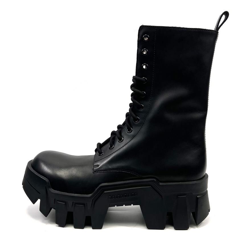 Balenciaga Bulldozer Lace-Up Boot In Black - DesignerGu